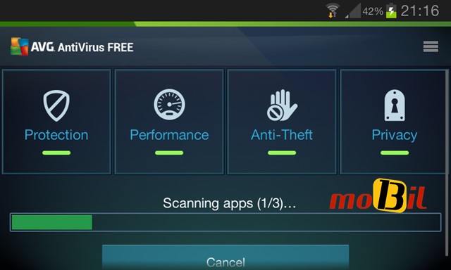 AVG Antivirus Security Scaning mobil13